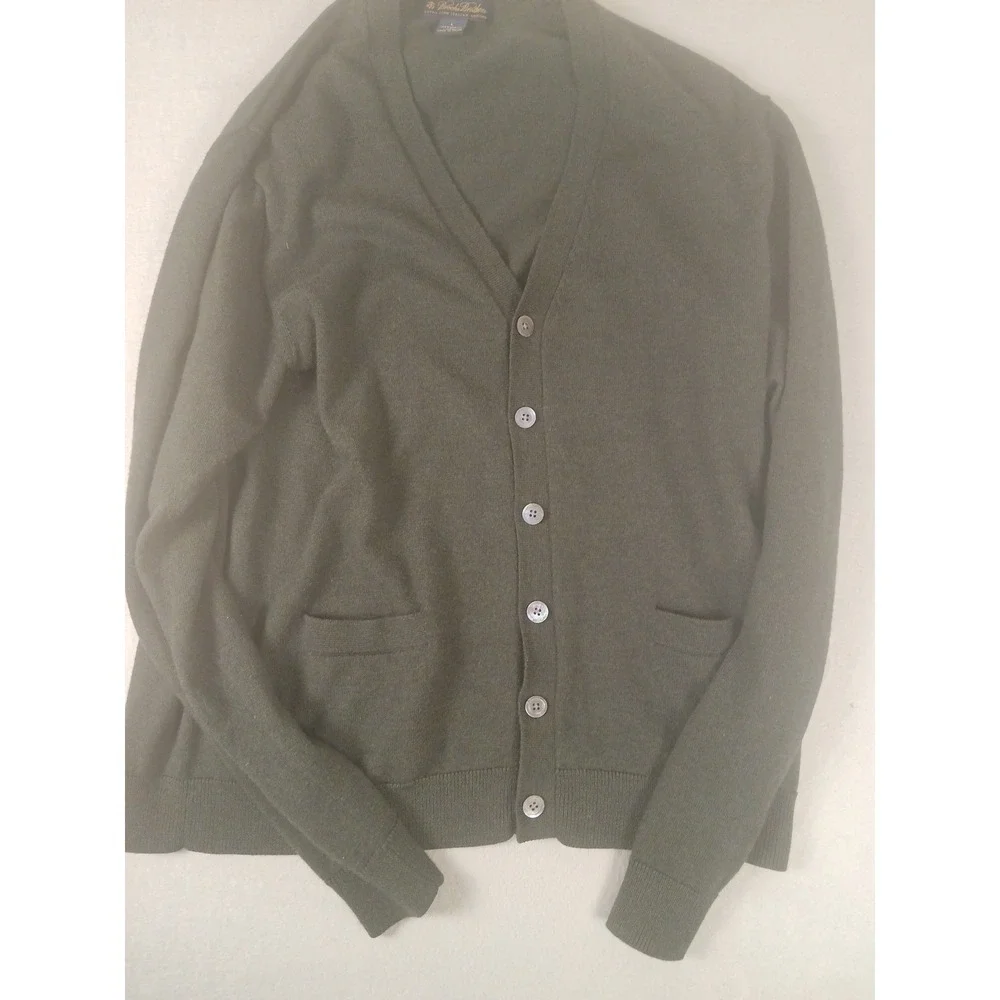 Brooks Brothers Ultimate Merino wool cardigan sweater Sz Large  Dark Green!!